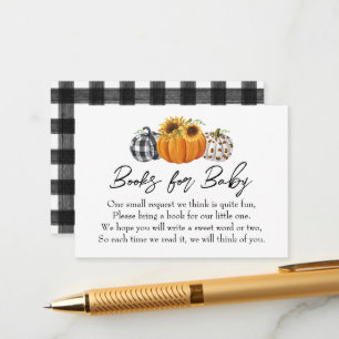 Tarjeta De Recepción Petición de libro de Baby Shower para la calabaza