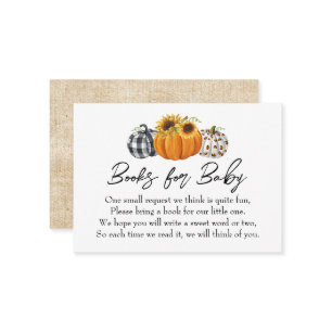 Tarjeta De Recepción Petición de libro de Baby Shower para la calabaza