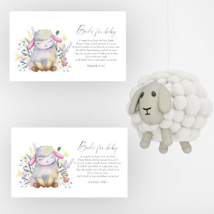 Tarjeta De Recepción Petición de libro de bebé elegante de Baby Lamb