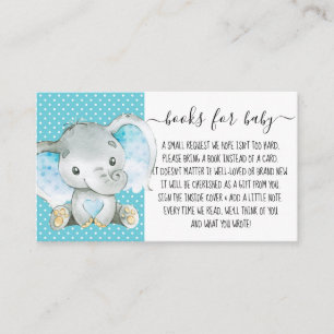 Tarjeta De Recepción Petición de libro de Elefante Azul para Baby Showe