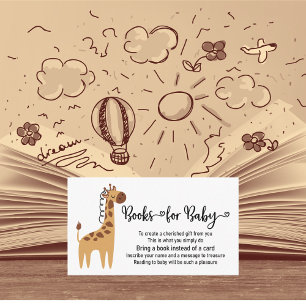 Tarjeta De Recepción Petición de libro de Safari de Baby Giraffe