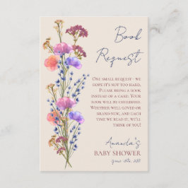 Tarjeta De Recepción Petición de libro floral acrílico beige rústico