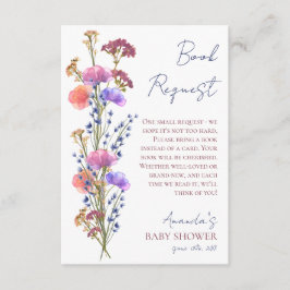 Tarjeta De Recepción Petición de libro floral acrílico delgado