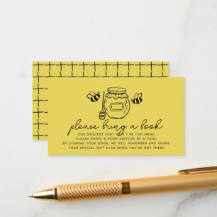 Tarjeta De Recepción Petición de libro para baby shower Honey Jar & Bee