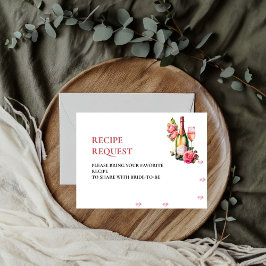 Tarjeta De Recepción Petición de Receta de Ducha Bridal De Petales Y Pr