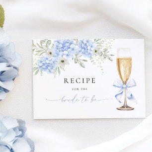 Tarjeta De Recepción Petición de receta de Hydrangea Bow Bridal Shower
