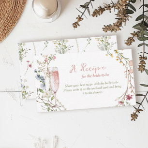 Tarjeta De Recepción Petición de receta de Pearls y Prosecco Bridal Sho