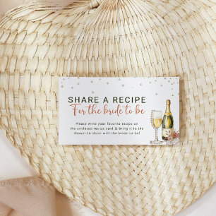 Tarjeta De Recepción Petición de receta de Pearls y Prosecco Bridal Sho