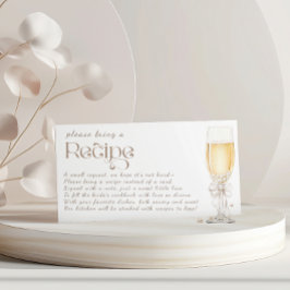 Tarjeta De Recepción Petición de receta de Pearls y Prosecco Bridal Sho