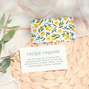 Tarjeta De Recepción Petición de receta para insertar ducha de novia li