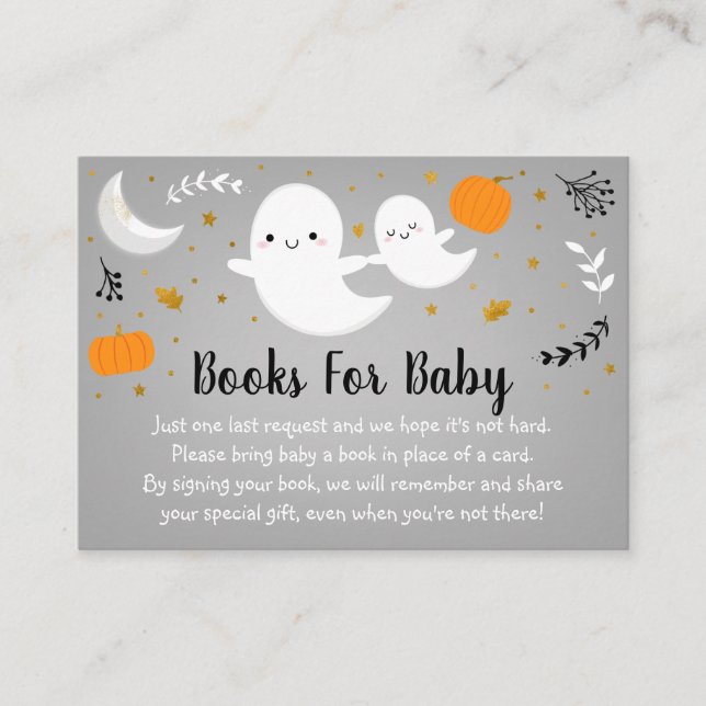 Tarjeta De Recepción Petición de un libro de Baby Shower neutral de Lit (Anverso)