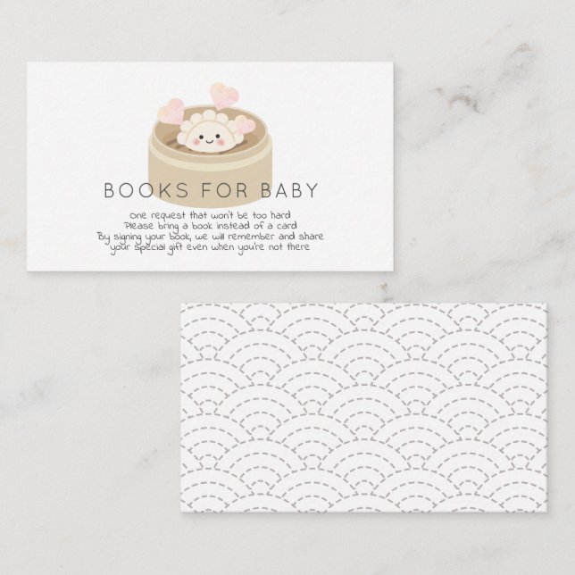 Tarjeta De Recepción Petición de un libro de Baby Shower para postigos  (Anverso / Reverso)