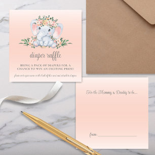 Tarjeta De Recepción Petición de un libro de Baby Shower sobre elefante
