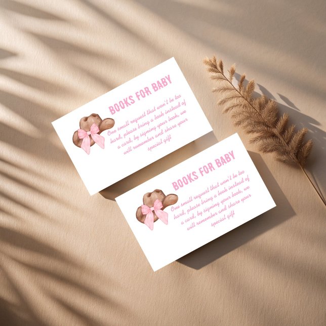 Tarjeta De Recepción Petición de un libro de ducha para bebé (Cowgirl western baby shower book request enclosure card bow books for baby cards)