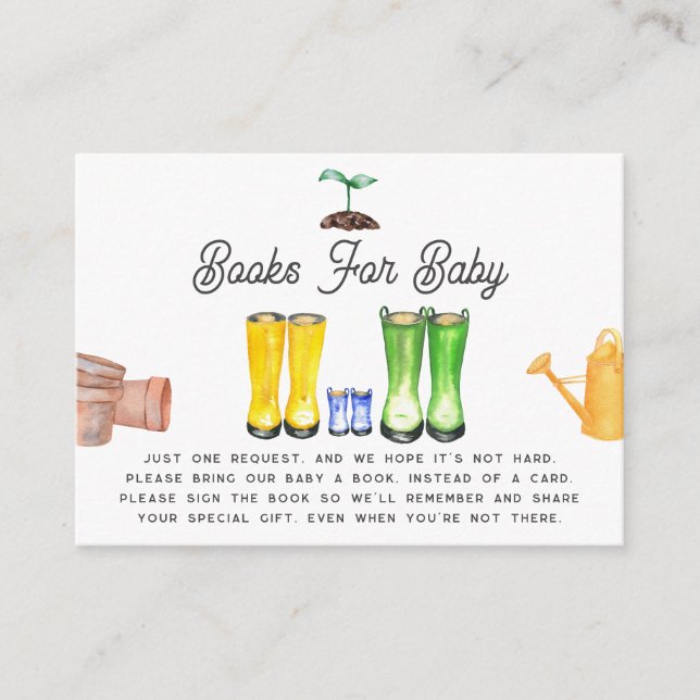 Tarjeta De Recepción Petición de un libro de jardinería azul pequeño Sp (Anverso)