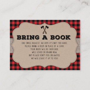 Tarjeta De Recepción Petición del libro de Baby Shower del leñador de