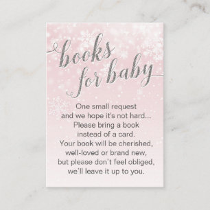 Tarjeta De Recepción Petición del libro de Baby Shower del rosa del