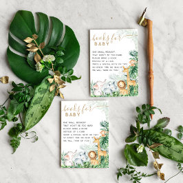 Tarjeta De Recepción Petición del libro de Baby Shower Safari Baby Anim