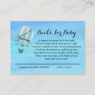 Tarjeta De Recepción Petición del libro del globo del aire caliente de