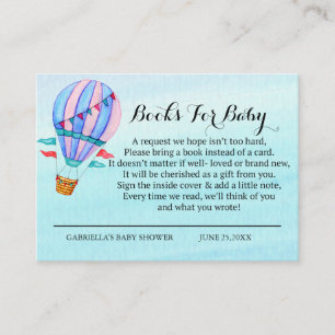 Tarjeta De Recepción Petición del libro del globo del aire caliente de