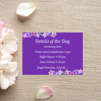 Tarjeta De Recepción Petunia Morada Intensa