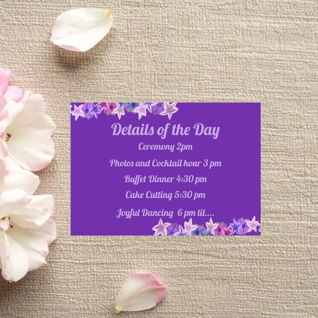 Tarjeta De Recepción Petunia Morada Intensa (Subido por el creador)