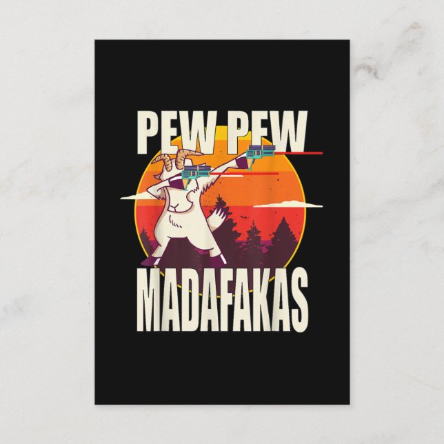 Tarjeta De Recepción Pew Pew Madafakas (Anverso)