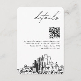 Tarjeta De Recepción Phoenix Boda Detalles modernos Código QR