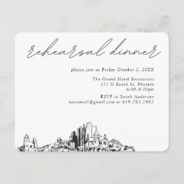 Tarjeta De Recepción Phoenix Boda Elegante Ensayo Cena