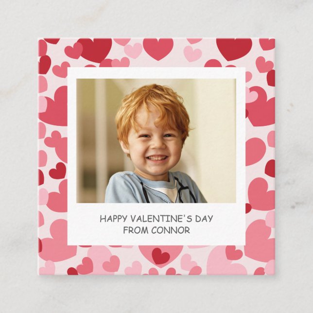 Tarjeta De Recepción Photo Classroom Valentine Mini Card Personalized (Anverso)