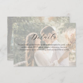 Tarjeta De Recepción Photo Wildflower Wedding Details