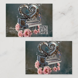 Tarjeta De Recepción Piano de vapor con corazón