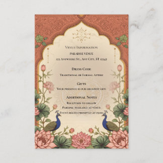 Tarjeta De Recepción Pichwai Inspired Indian Wedding Enclosure Card