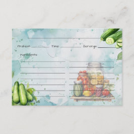 Tarjeta De Recepción Pickle Jar Recipe Card