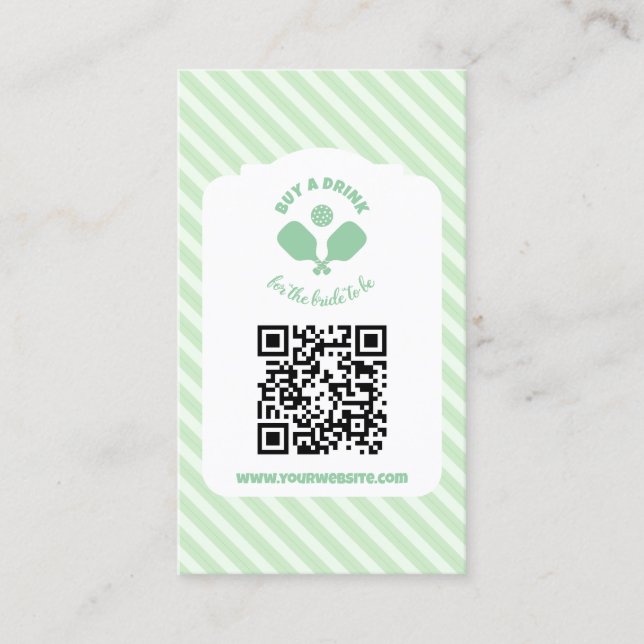 Tarjeta De Recepción Pickleball Bachelorette Weekend Buy A Drink (Anverso)