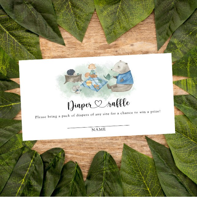 Tarjeta De Recepción Picnic de animales de bosque - rifa de pañales (Subido por el creador)