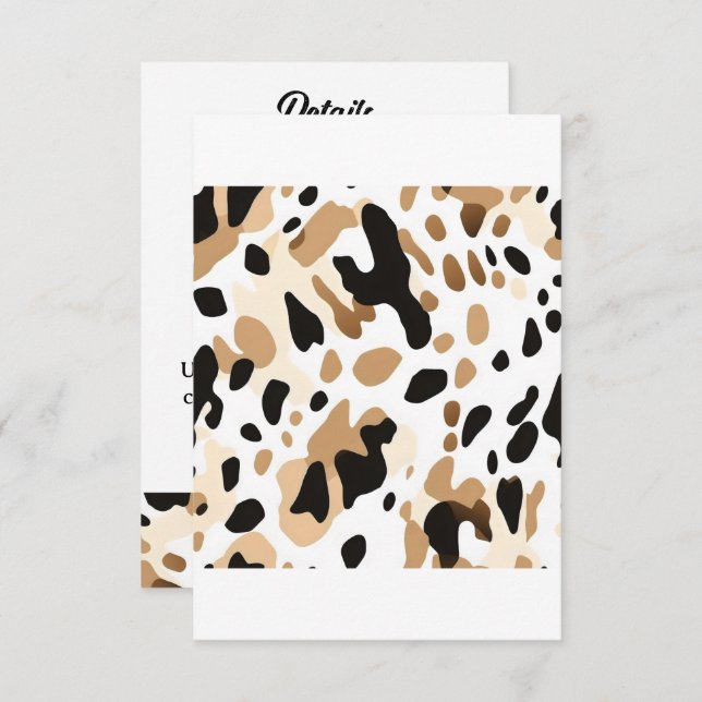 Tarjeta De Recepción Piel de vaca de Boda de granja (Anverso / Reverso)