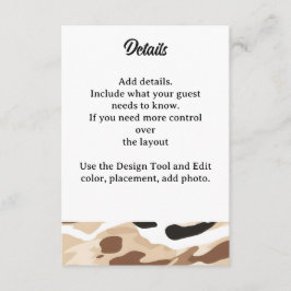 Tarjeta De Recepción Piel de vaca de Boda de granja