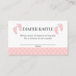 Tarjeta De Recepción Pies de bebé rosados Baby Shower Diaper Raffle Tic