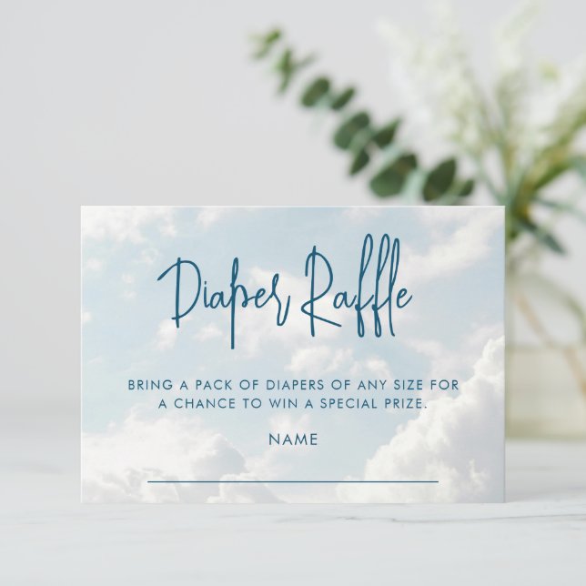 Tarjeta De Recepción Pieza de Heaven Baby Shower Diaper Raffle (Anverso de pie)