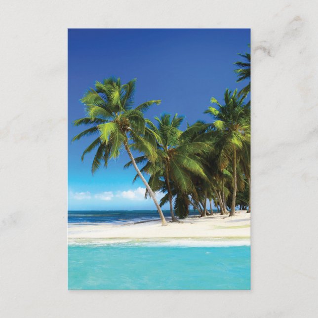 Tarjeta De Recepción Pilar de tiro de playa exótica (Anverso)