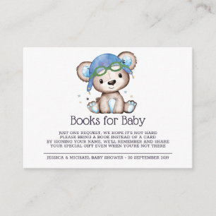 Tarjeta De Recepción Piloto de acuarela Teddy Bear Boys para bebé