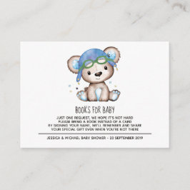 Tarjeta De Recepción Piloto de acuarela Teddy Bear Boys para bebé