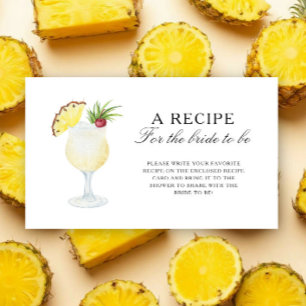 Tarjeta De Recepción Piña de cóctel - Receta para la futura novia