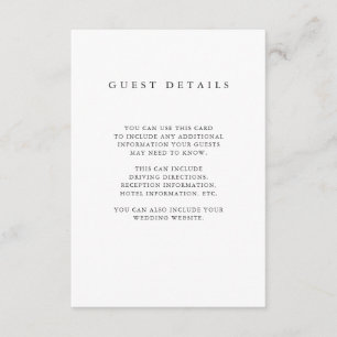 Tarjeta De Recepción Pincel minimalista Información de invitado de Fa