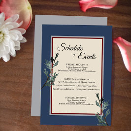 Tarjeta De Recepción Pine Blue Winter Wedter Schedule Enclosure Card