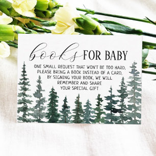 Tarjeta De Recepción Pine Trees Book Request Baby Shower