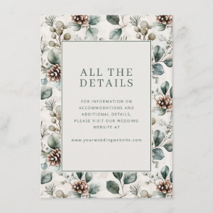 Tarjeta De Recepción Pinecone Floral Beige Antiguo