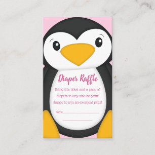 Tarjeta De Recepción Pingüino Baby Shower Pink