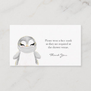 Tarjeta De Recepción Pingüino Face Mask Request Baby Shower